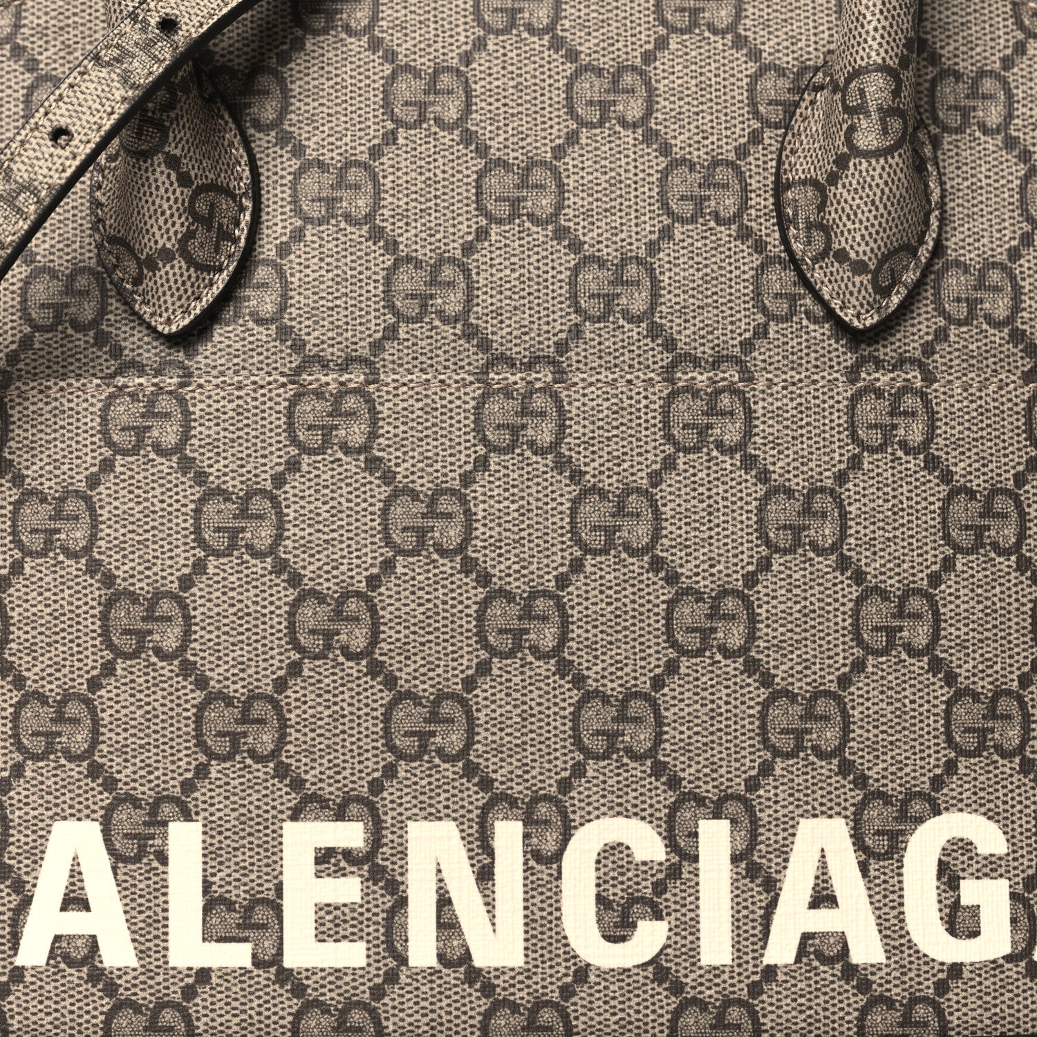 Balenciaga X GUCCI GG Supreme Monogram Small Ville Top Handle Beige Ebony 8 of 10