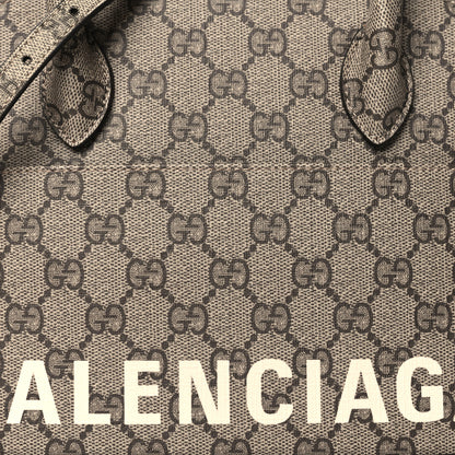 Balenciaga X GUCCI GG Supreme Monogram Small Ville Top Handle Beige Ebony 8 of 10