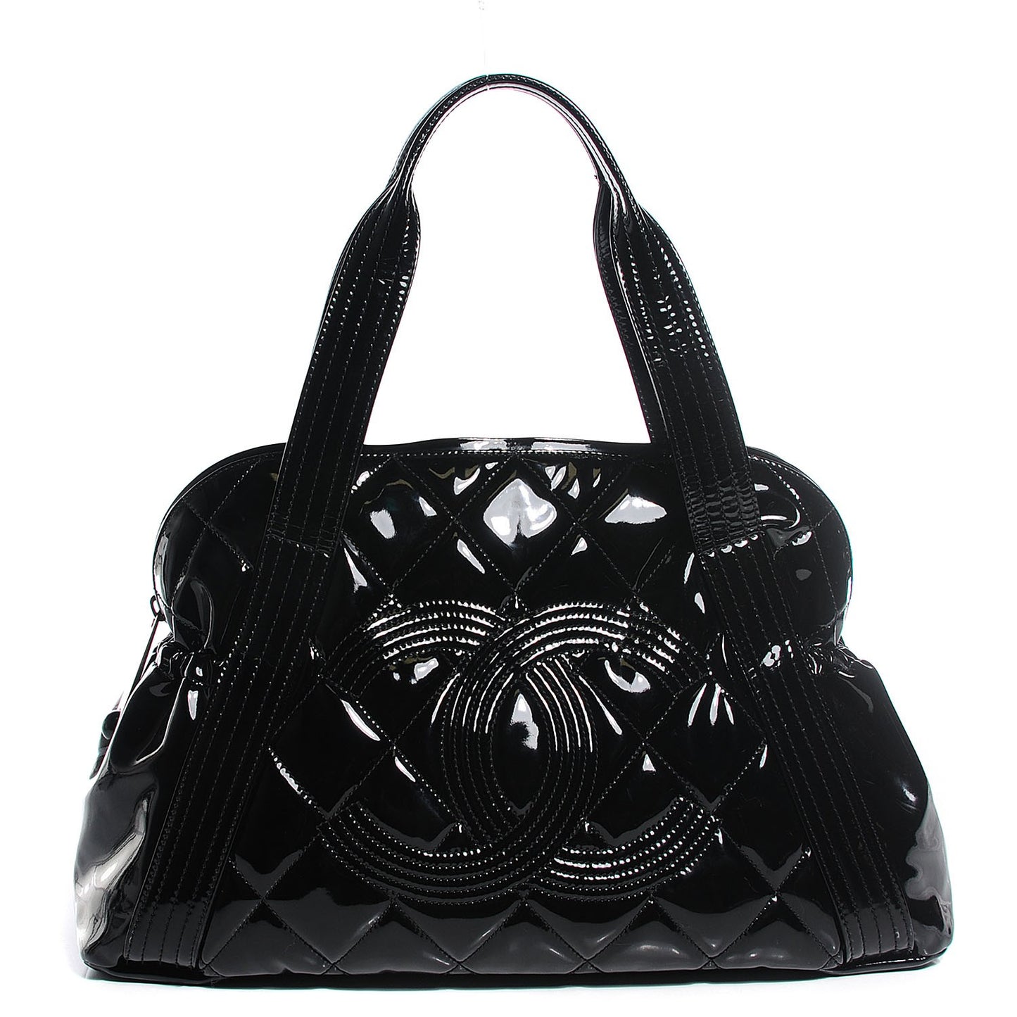 Vinyl Quilted CC Large Tote Black
