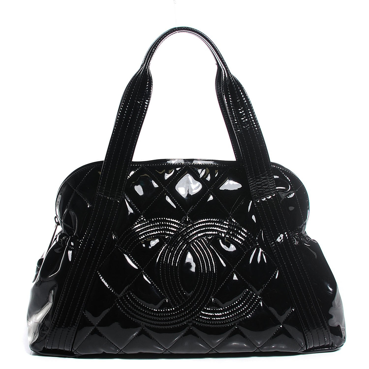 Chanel Vinyl Quilted CC Large Tote Black 1 of 7