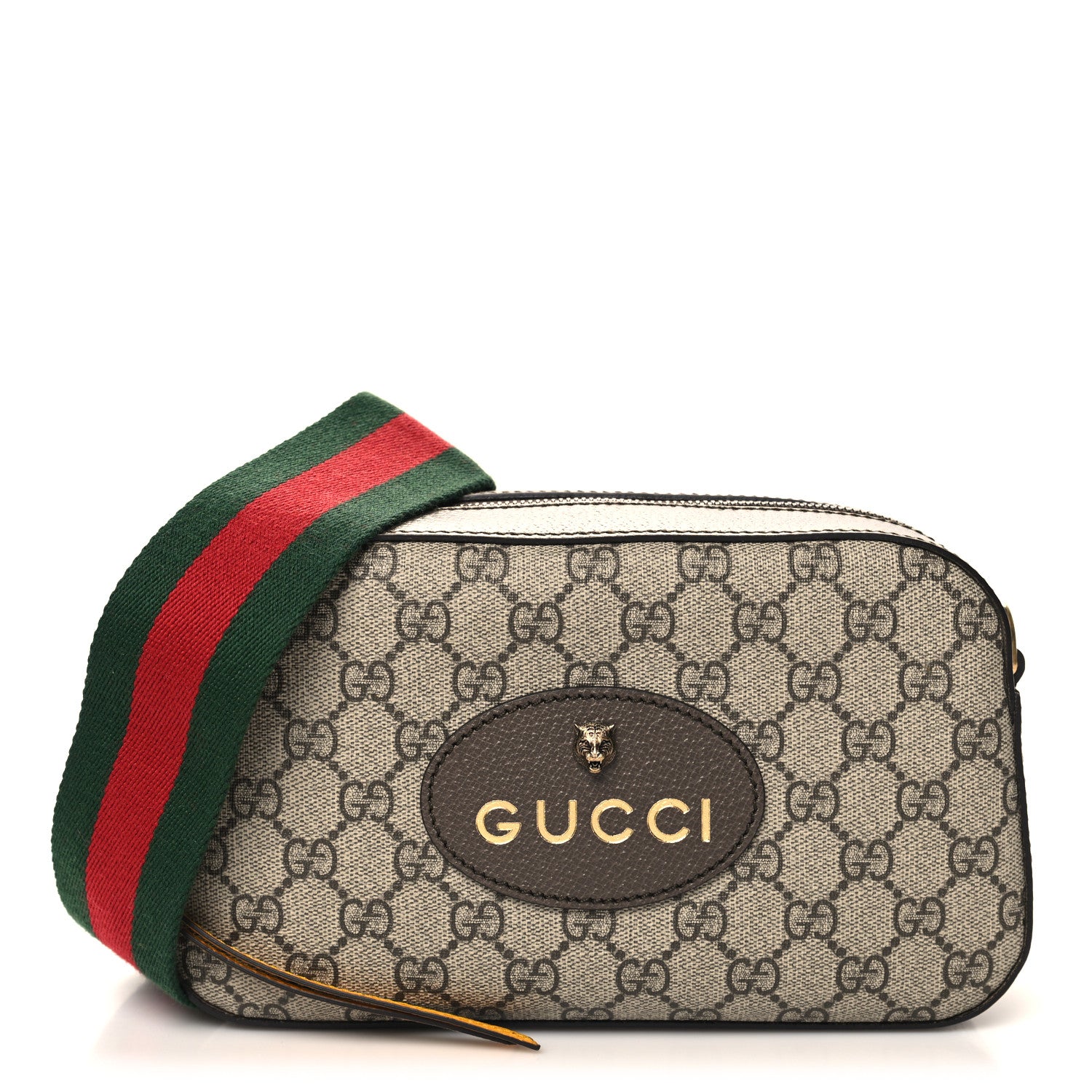 Gucci GG Supreme Monogram Web Neo Vintage Shoulder Bag Beige New Acero Crop 1 of 11