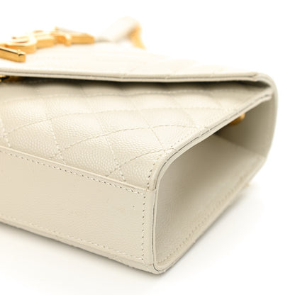 Saint Laurent Grain De Poudre Textured Mixed Matelasse Triquilt Small Monogram Satchel Crema Soft 8 of 8
