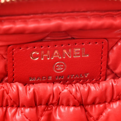 Chanel Caviar Quilted Small Curvy Pouch Cosmetic Case Red 6 of 7