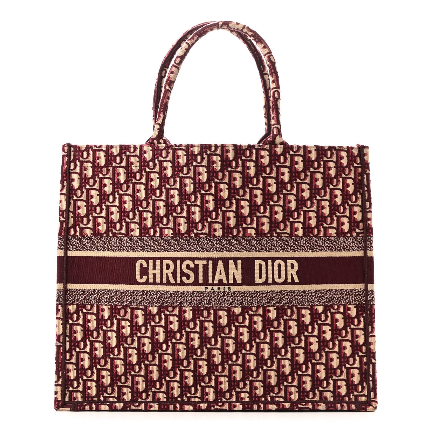 Oblique Large Book Tote Burgundy Multicolor