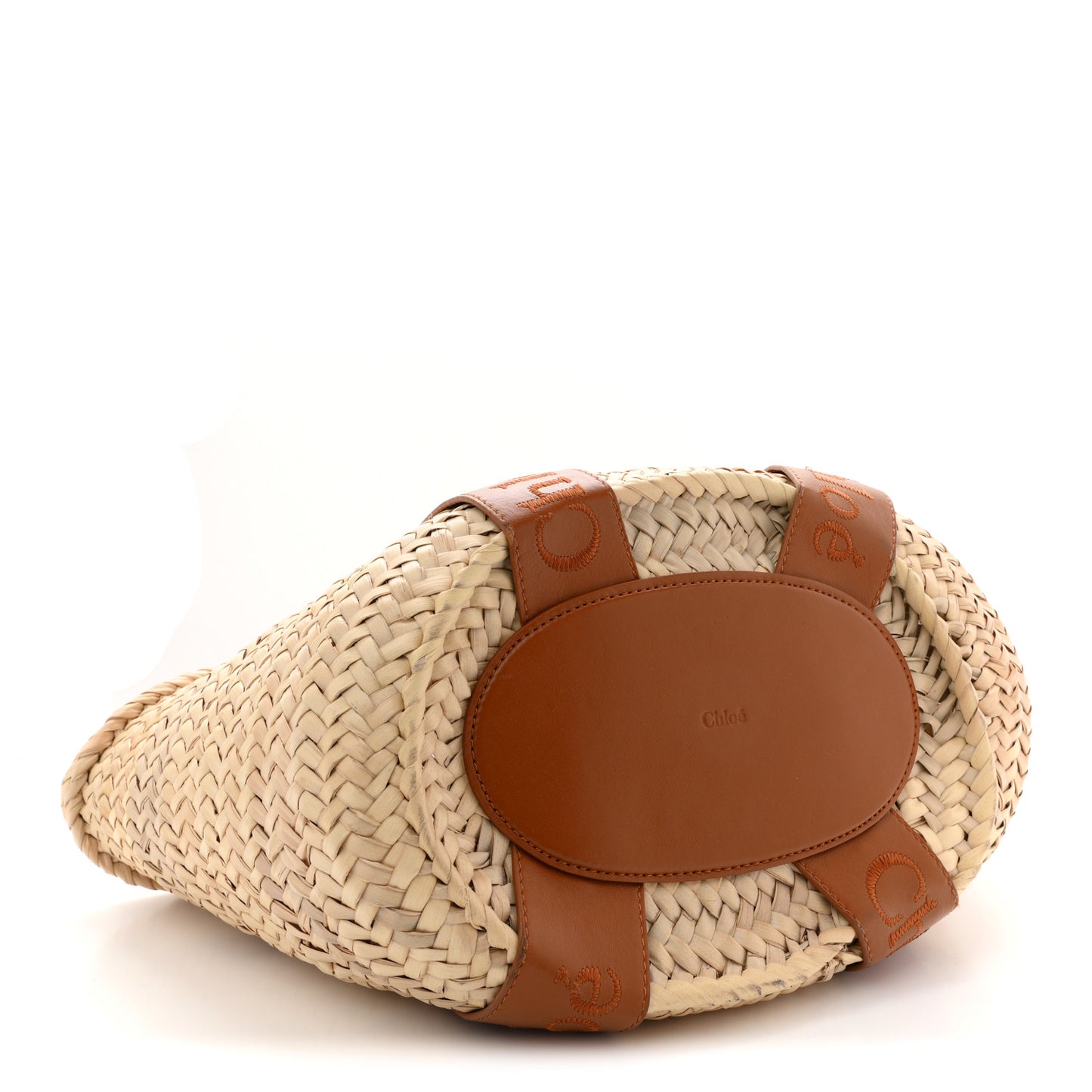 Raffia Smooth Calfskin Medium Sense Basket Caramel
