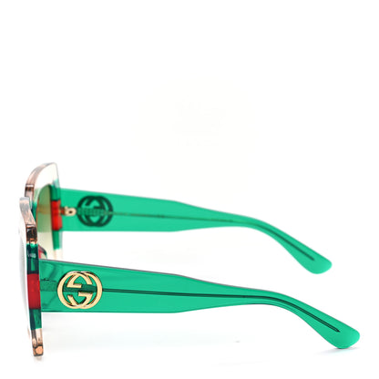 Gucci Square Web Frame GG0178S Sunglasses Green Red 3 of 7
