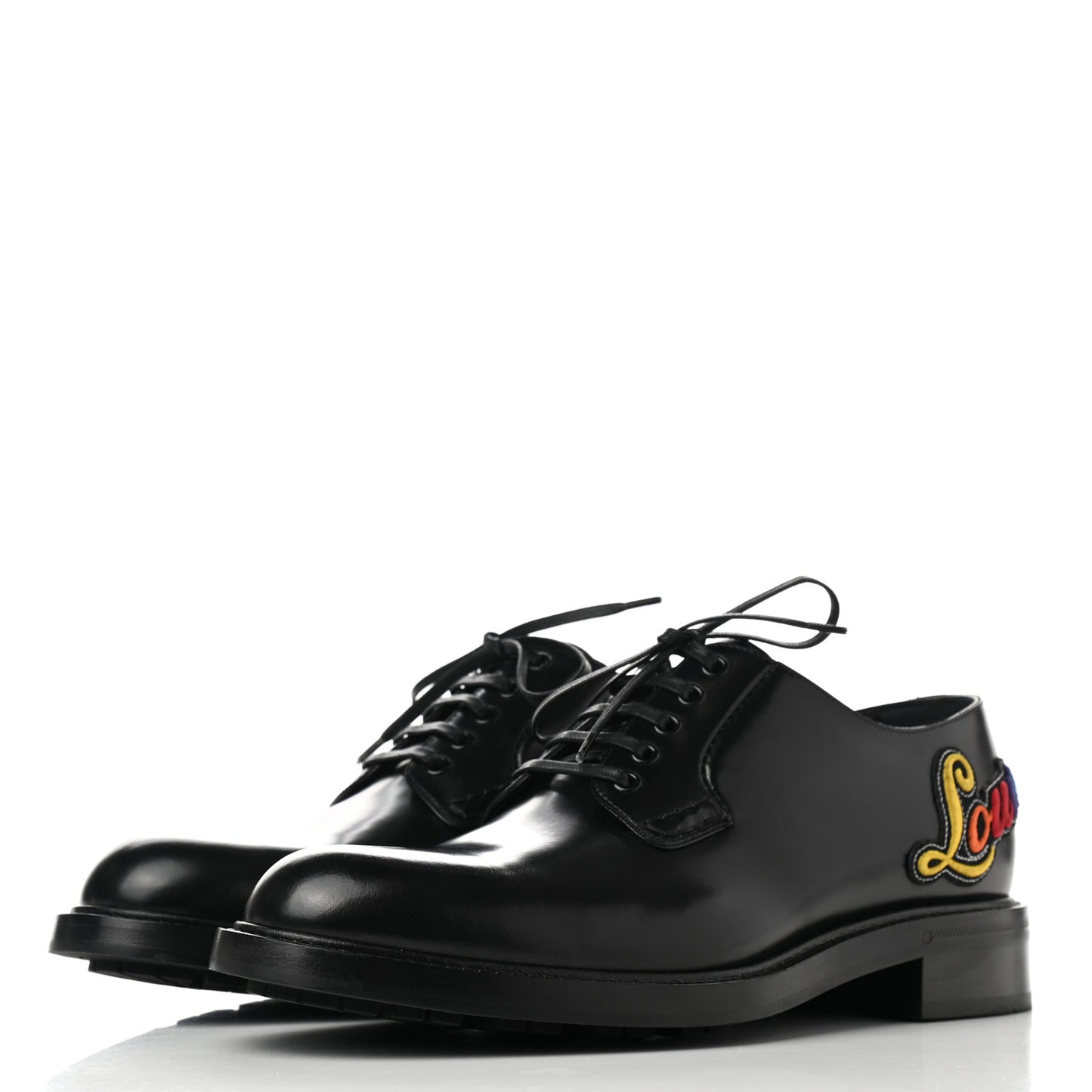 Calfskin Mens Derby Shoes 9 Black