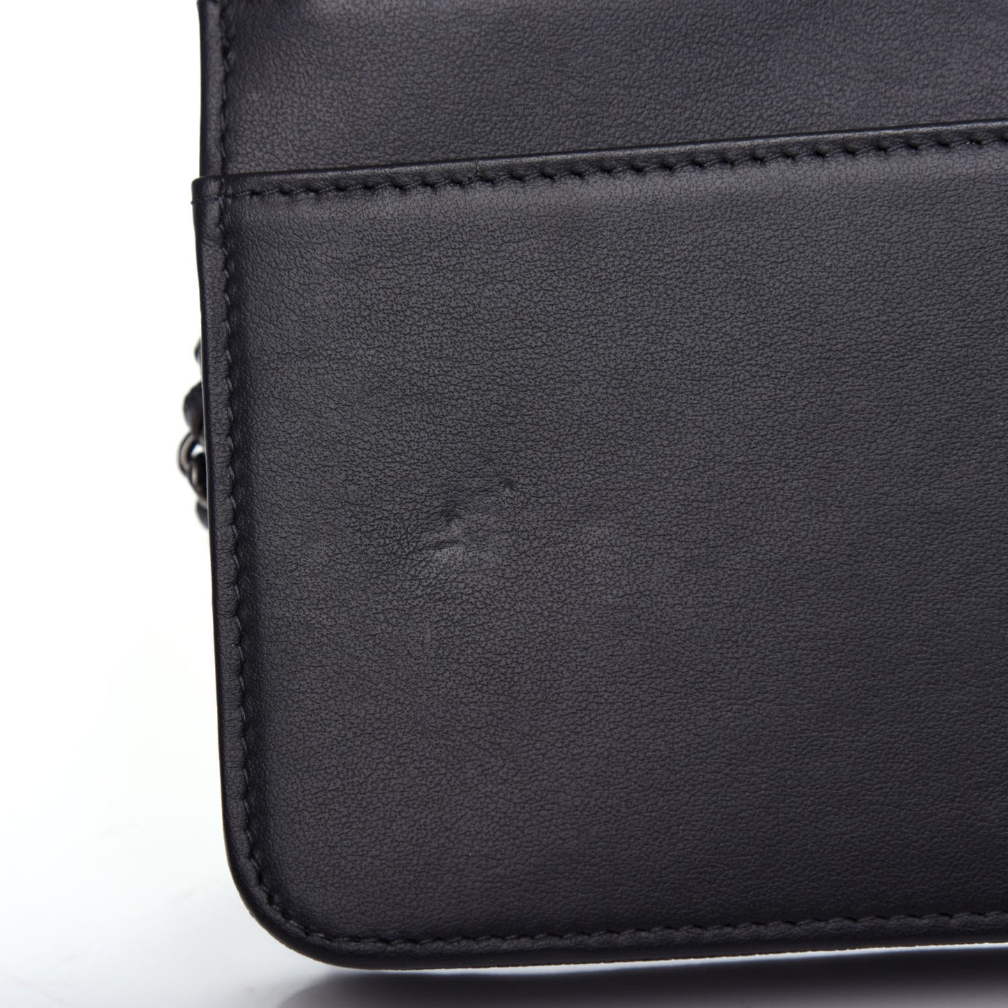 Caviar Quilted Boy Wallet On Chain WOC Charcoal