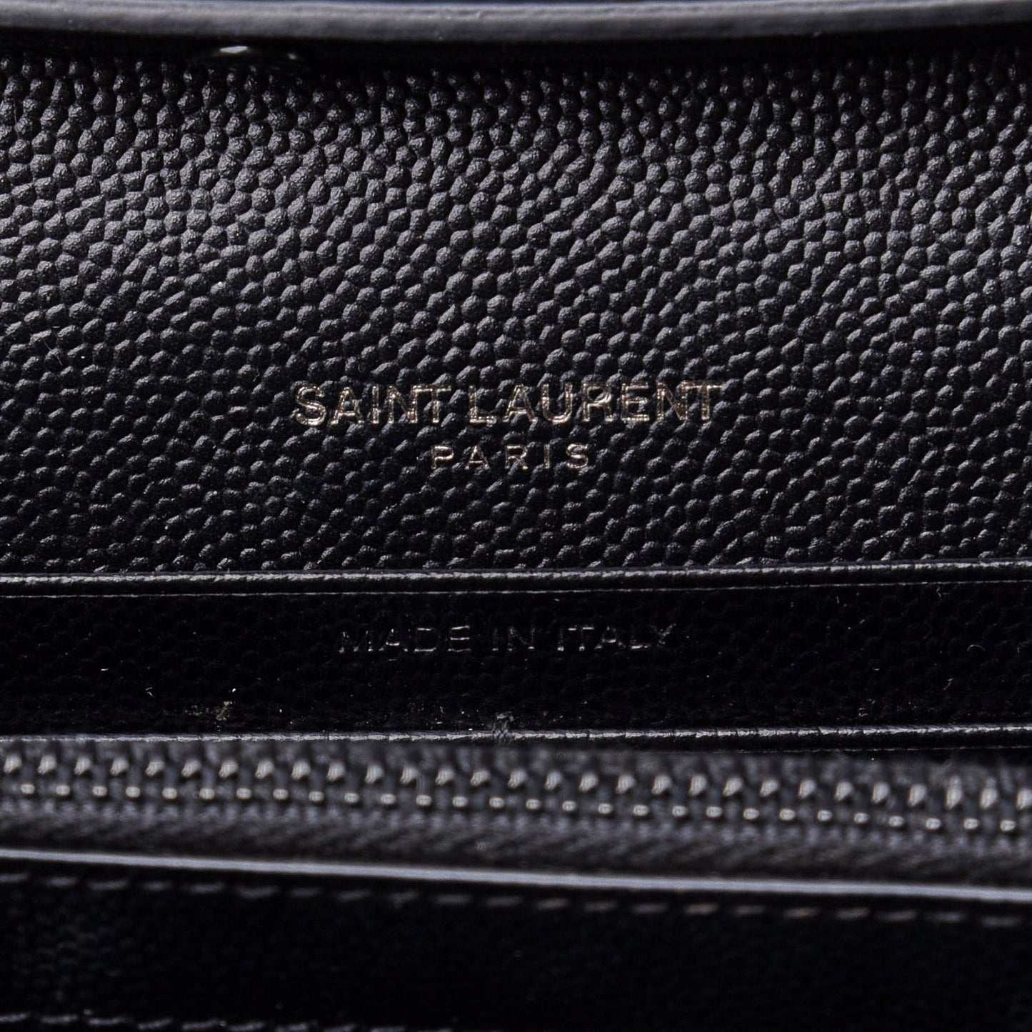Grain De Poudre Matelasse Chevron Monogram Chain Wallet Black
