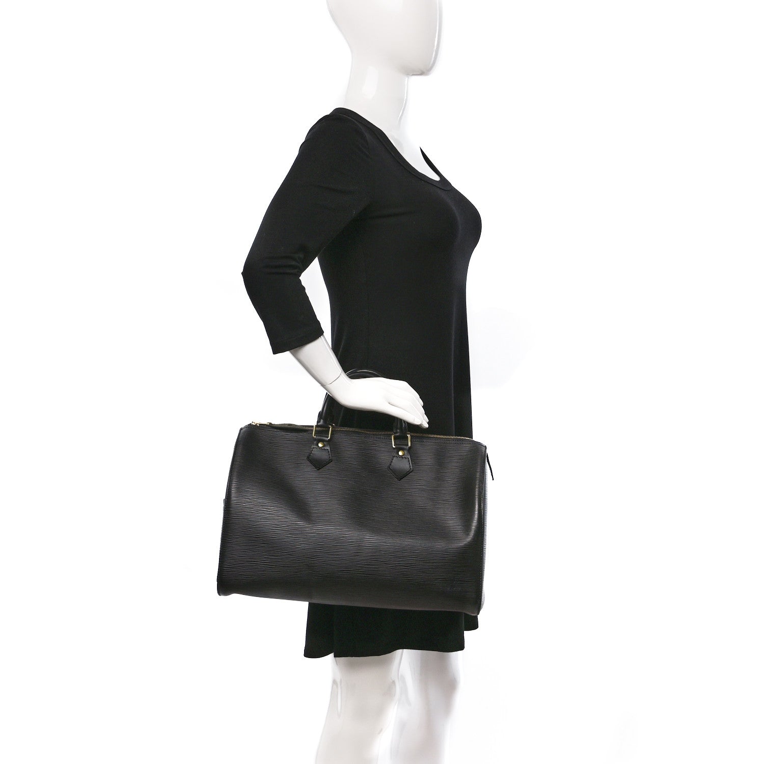 Louis Vuitton Epi Speedy 35 Black 2 of 8
