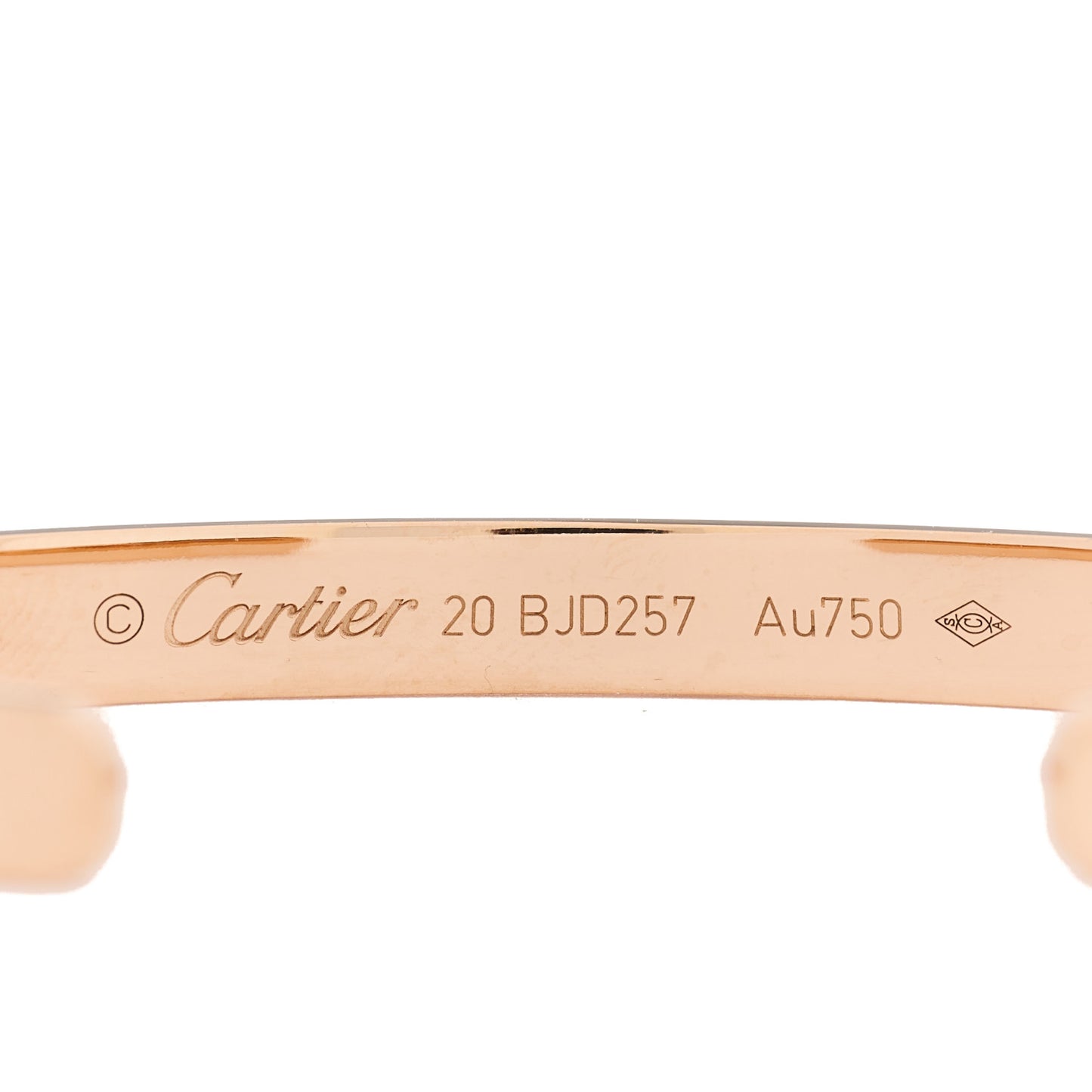 18K Pink Gold LOVE Cuff Bracelet 20