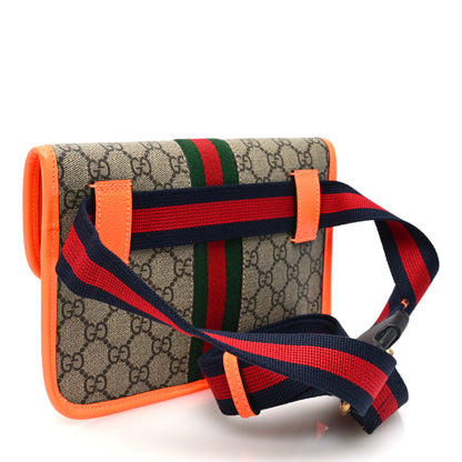 Gucci GG Supreme Monogram Web Small Ophidia Belt Bag Beige Ebony Orange 3 of 10