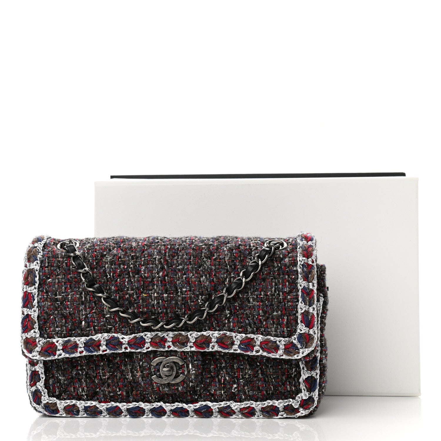 Chanel Tweed Quilted Medium Double Flap 15 of 15