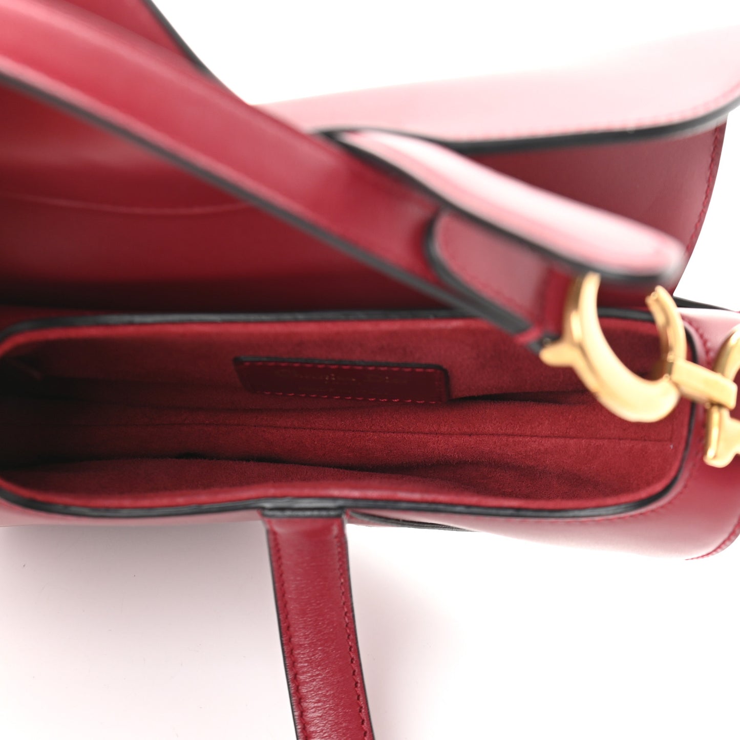 Calfskin Mini Saddle Bag Red