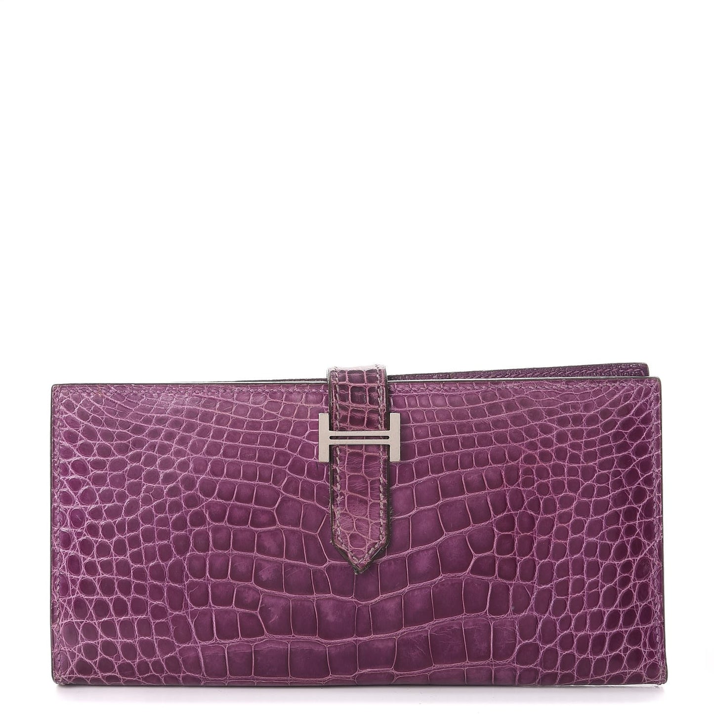 Shiny Alligator Bearn Wallet Violet