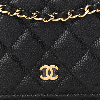 Chanel Caviar Quilted Wallet On Chain WOC Black 9 of 12