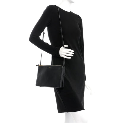 Celine Lambskin Large Trio Crossbody Bag Black 2 of 9