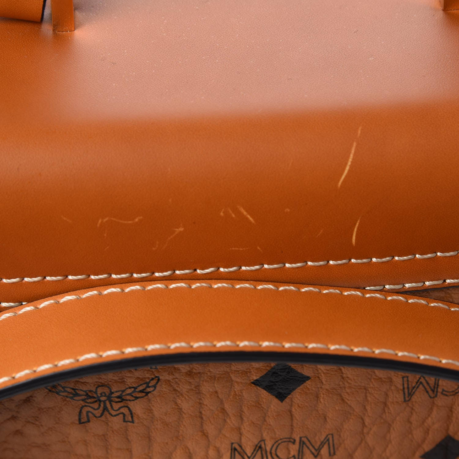 MCM Visetos Small Soft Berlin Crossbody Cognac 10 of 10