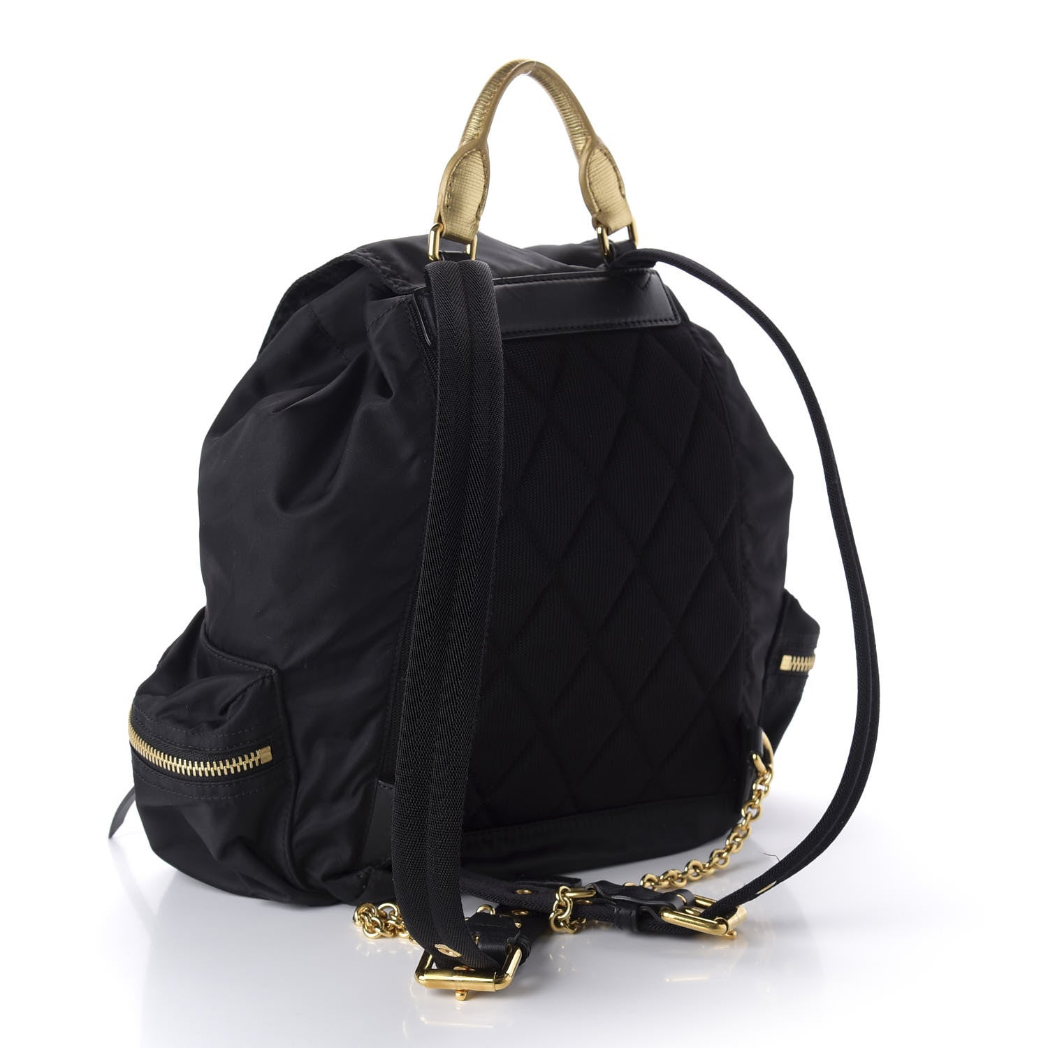 Burberry Nylon Medium Rucksack Runway Backpack Black Gold 2 of 9