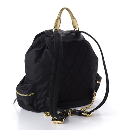 Burberry Nylon Medium Rucksack Runway Backpack Black Gold 2 of 9