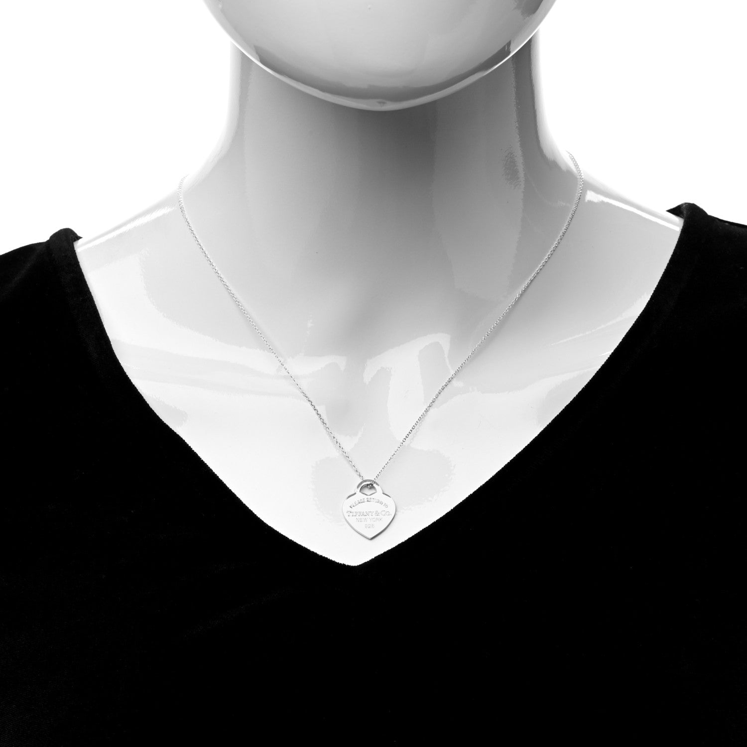 Tiffany Sterling Silver Small Return to Tiffany Heart Pendant Necklace 2 of 6