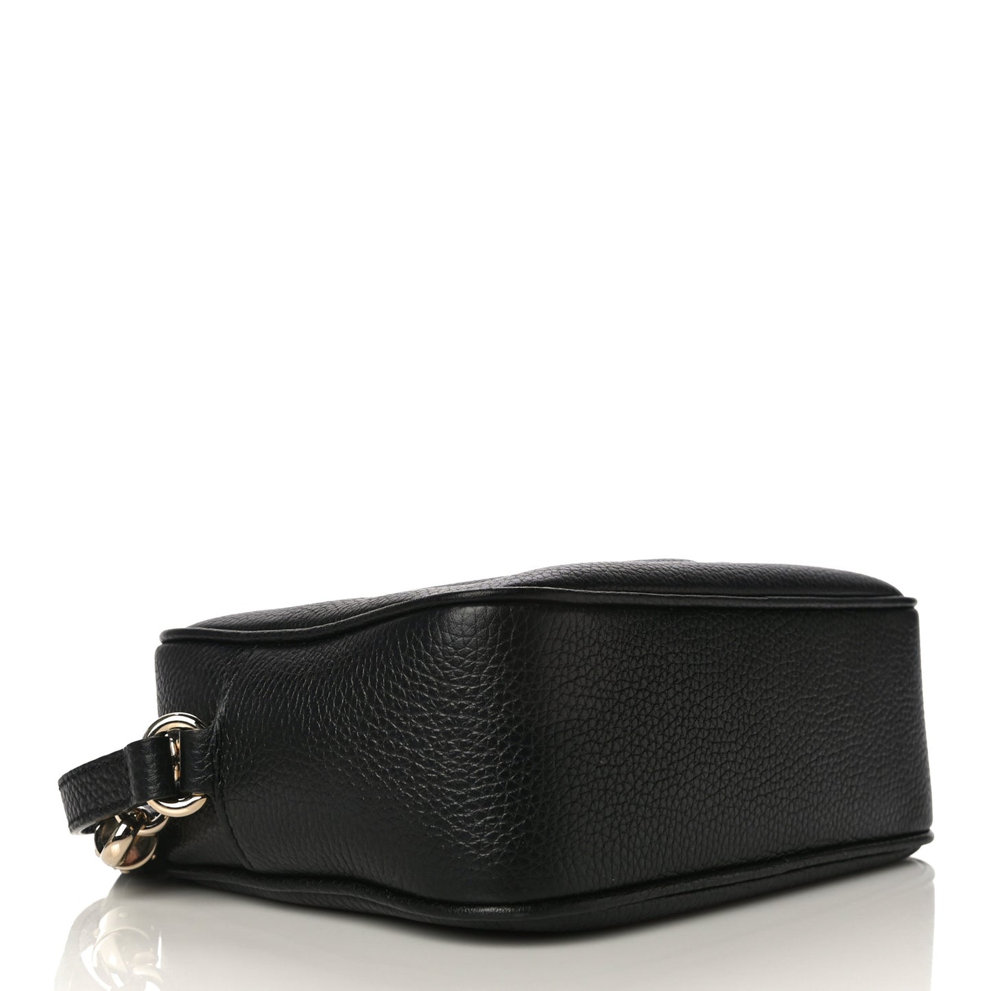 Pebbled Calfskin Small Soho Disco Bag Black