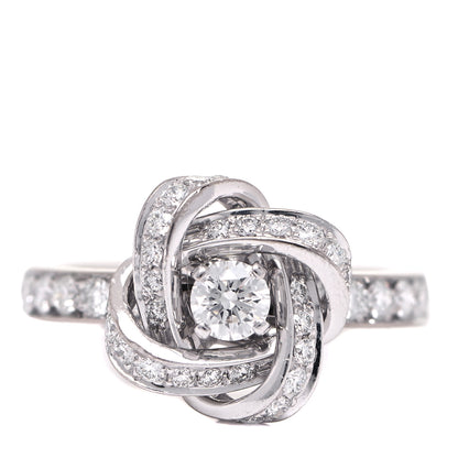 Boucheron 18K White Gold Diamond Pivoine Ring 50 5.25 1 of 8