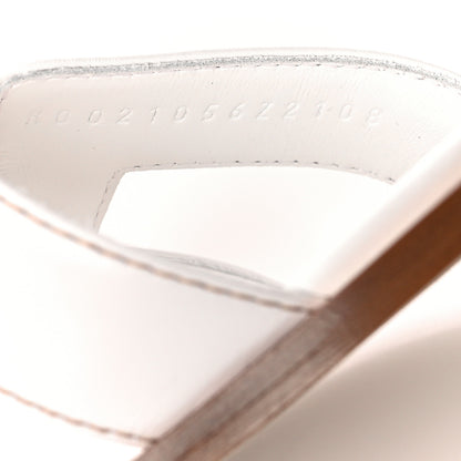 Hermes Box Calfskin Oran Sandals 36 White 6 of 8