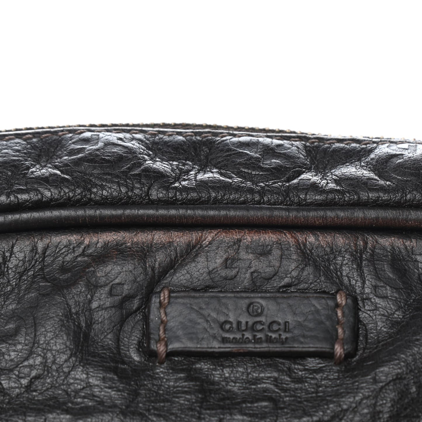 Guccissima Flat Messenger Bag Dark Brown