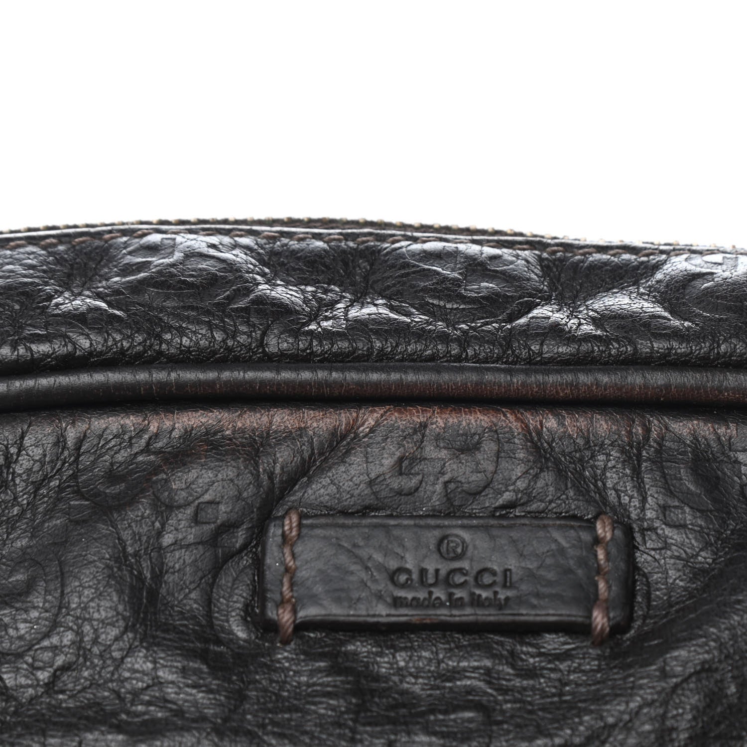 Gucci Guccissima Flat Messenger Bag Dark Brown 10 of 13