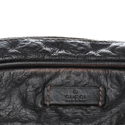 Gucci Guccissima Flat Messenger Bag Dark Brown 10 of 13