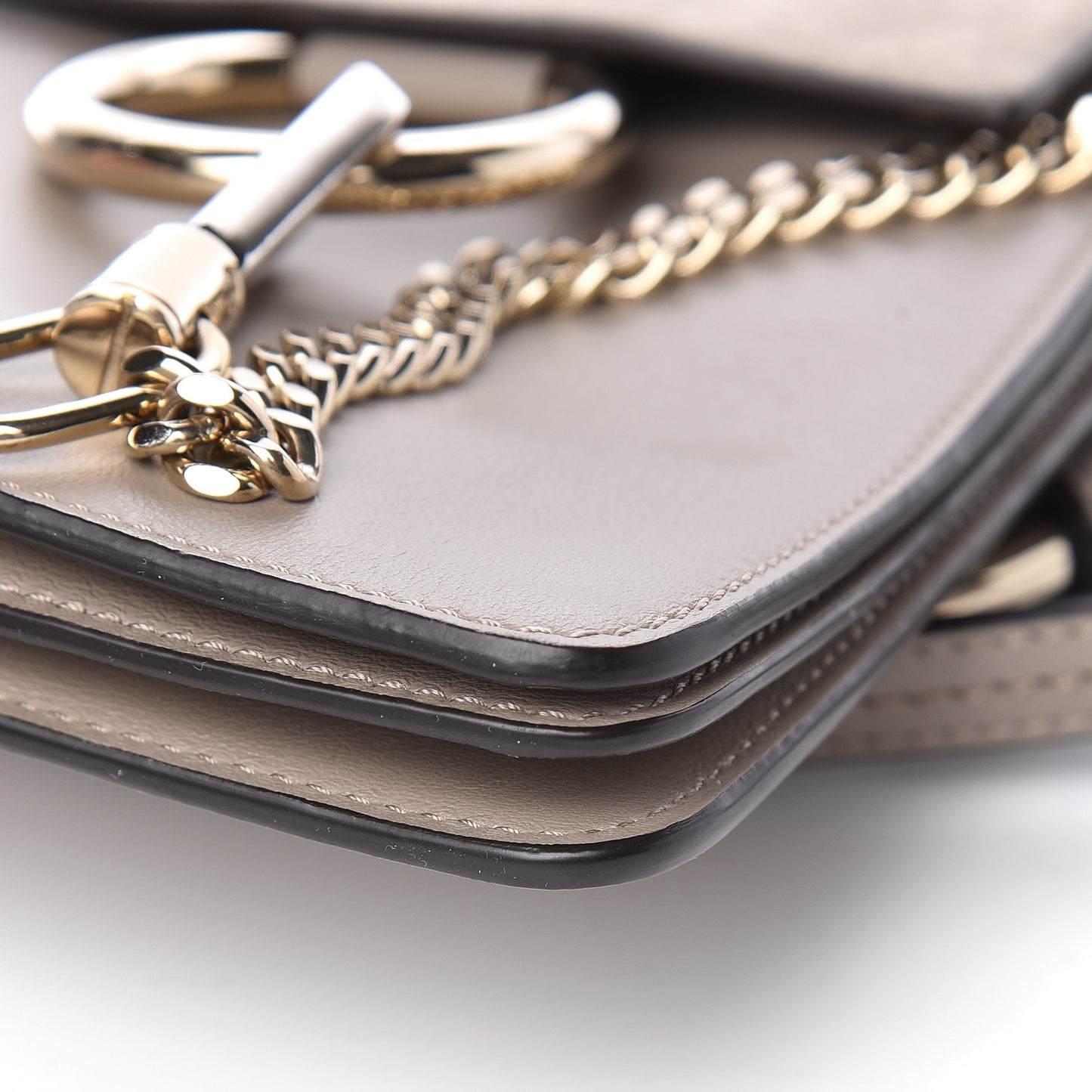 Suede Calfskin Mini Faye Bracelet Bag Motty Grey
