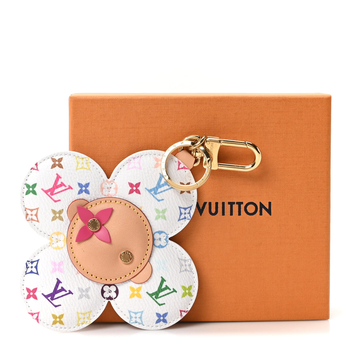 LV x TM Monogram Multicolor Vivienne Head Bag Charm White