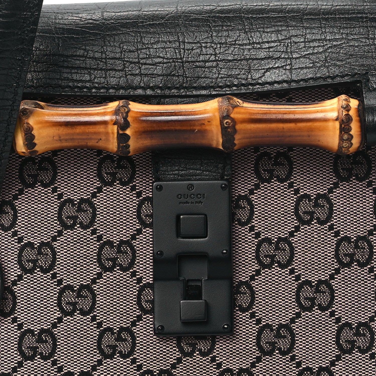 Gucci Monogram Bamboo Bullet Bag Black 8 of 11