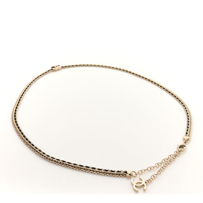 Chanel Lambskin Crystal Chain CC Fancy Belt 75 30 Gold Black 2 of 4