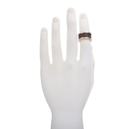 Bulgari 18K Rose Gold Brown Marble B.Zero1 4 Band Ring 56 7.5 2 of 5