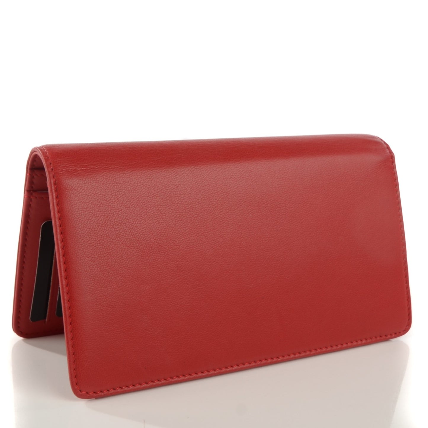 Lambskin Studded Timeless CC Yen Wallet Red