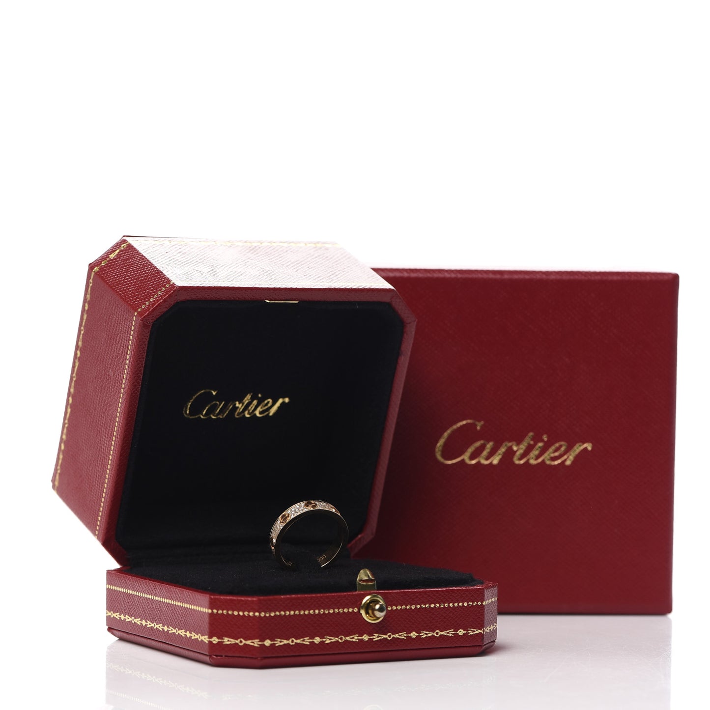 18K Yellow Gold Diamond 4mm LOVE Wedding Paved Band Ring 49 5
