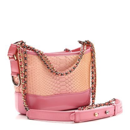 Chanel Snakeskin Small Gabrielle Hobo Pink 3 of 10