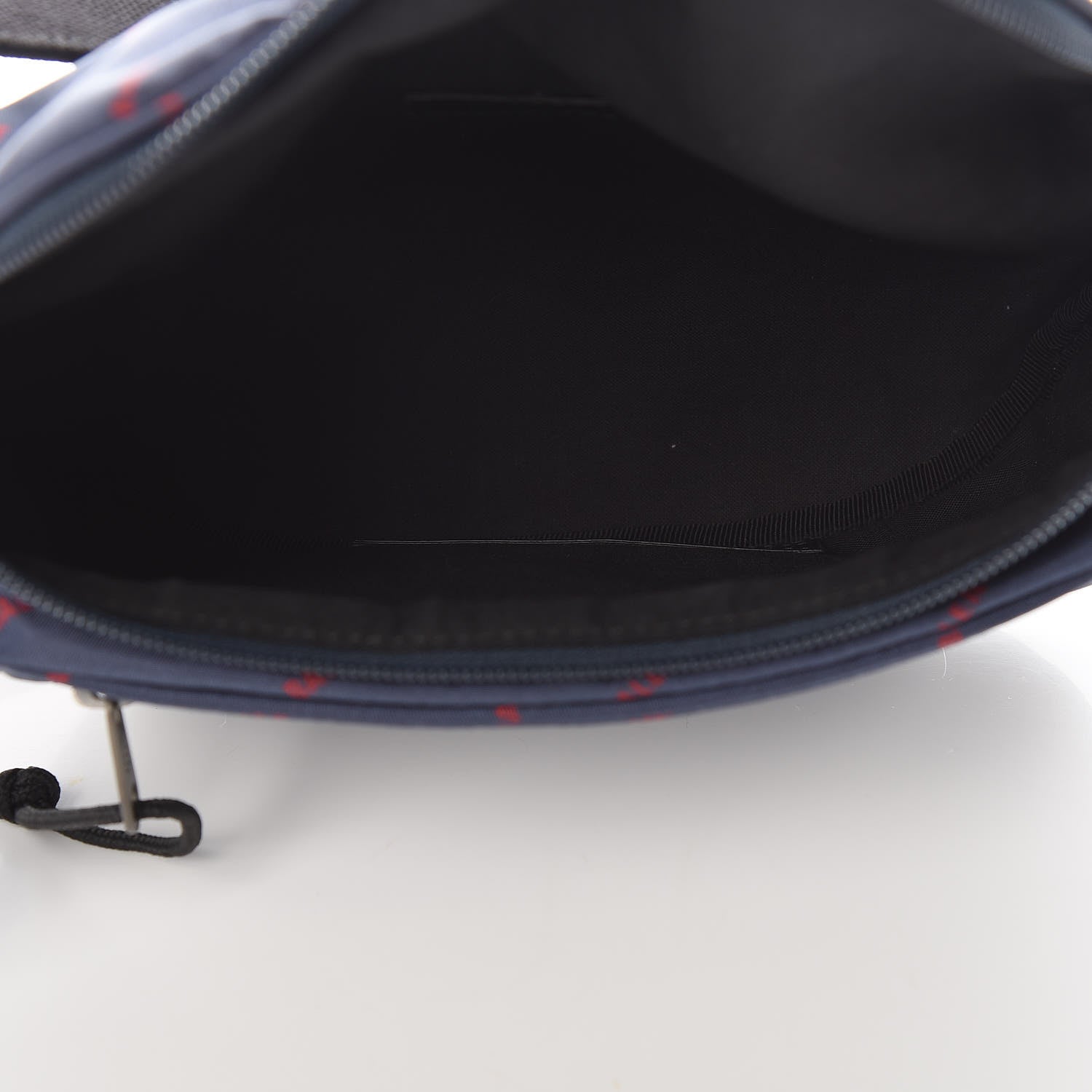 Balenciaga Twill Nylon Allover Logo Explorer Beltpack Bleu Canopee Rouge 5 of 9