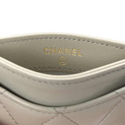 Chanel Lambskin Quilted Card Holder Grey 6 of 9