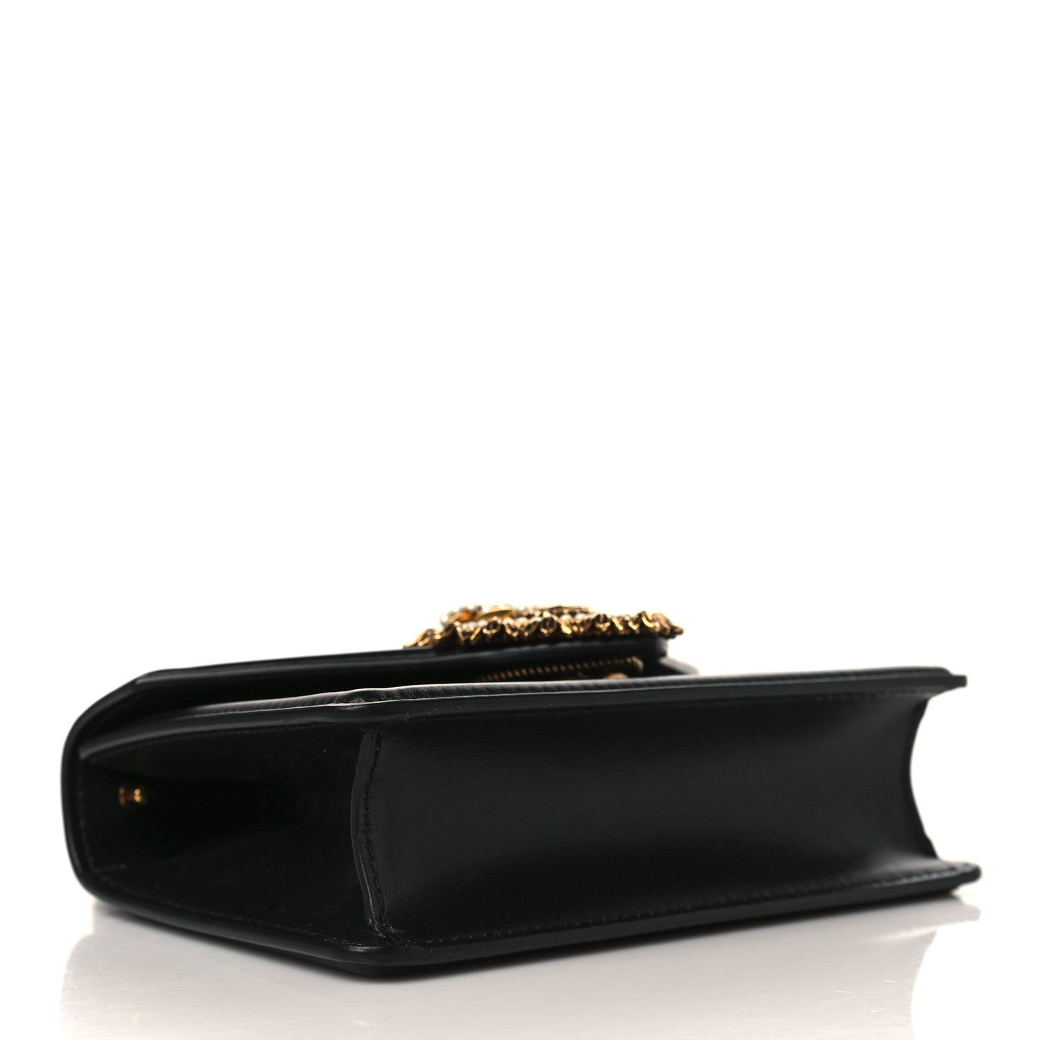 Dolce & Gabbana Smooth Calfskin Small Devotion Envelope Top Handle Bag Black 3 of 7