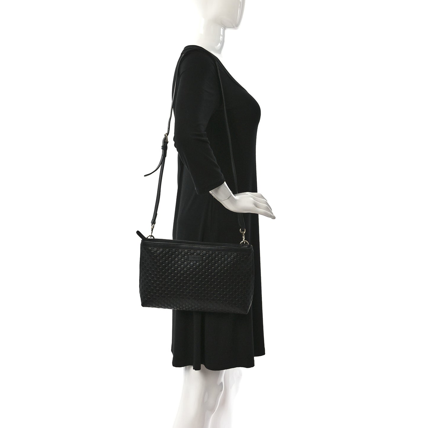 Microguccissima Flat Crossbody Black