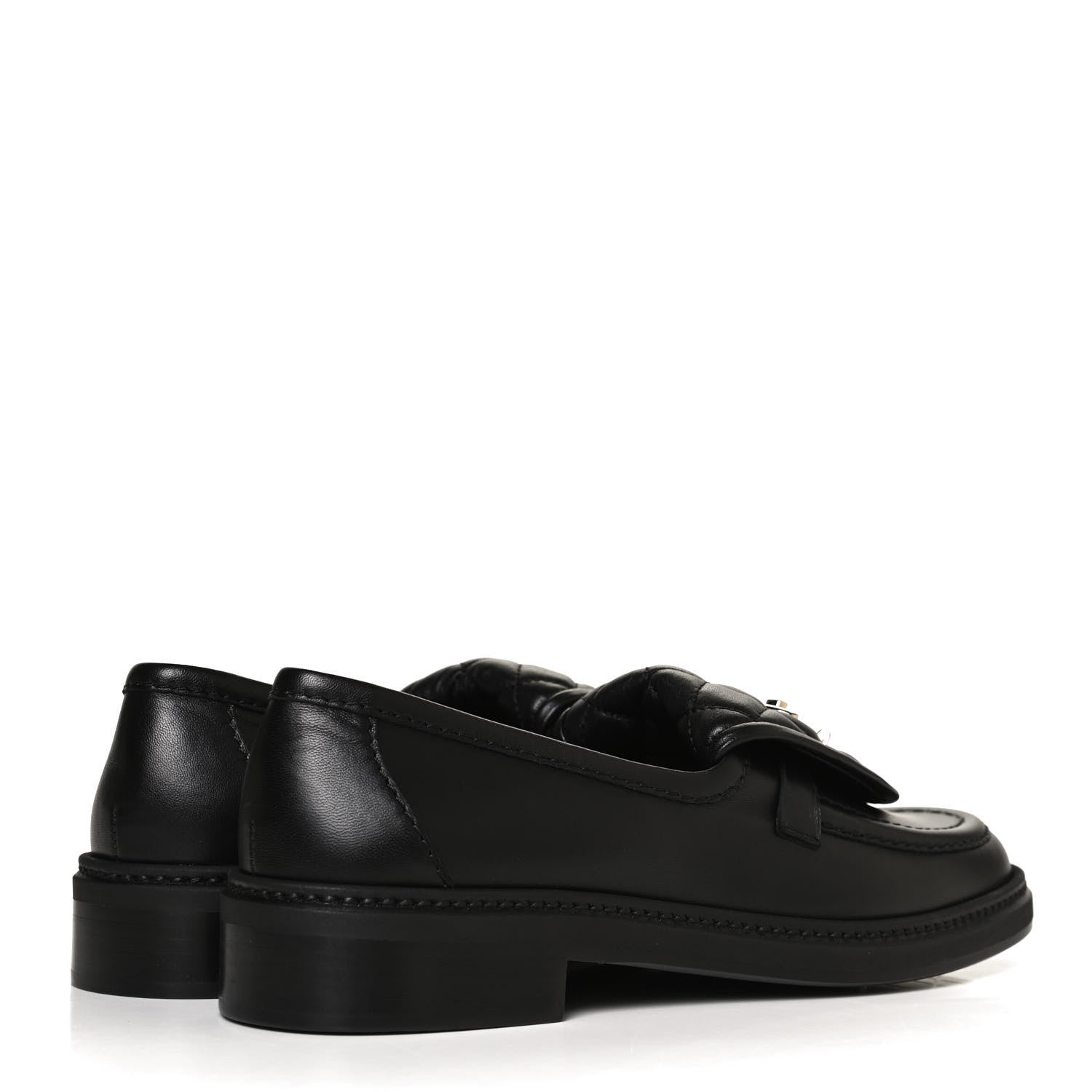Chanel Lambskin Quilted CC Turnlock Loafers 38 Black 4 of 10