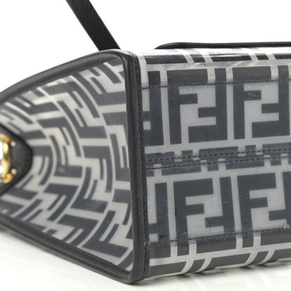 Fendi TPU FF Vitello Century Plexiglass Small Runaway Shopper Tote Black 9 of 12