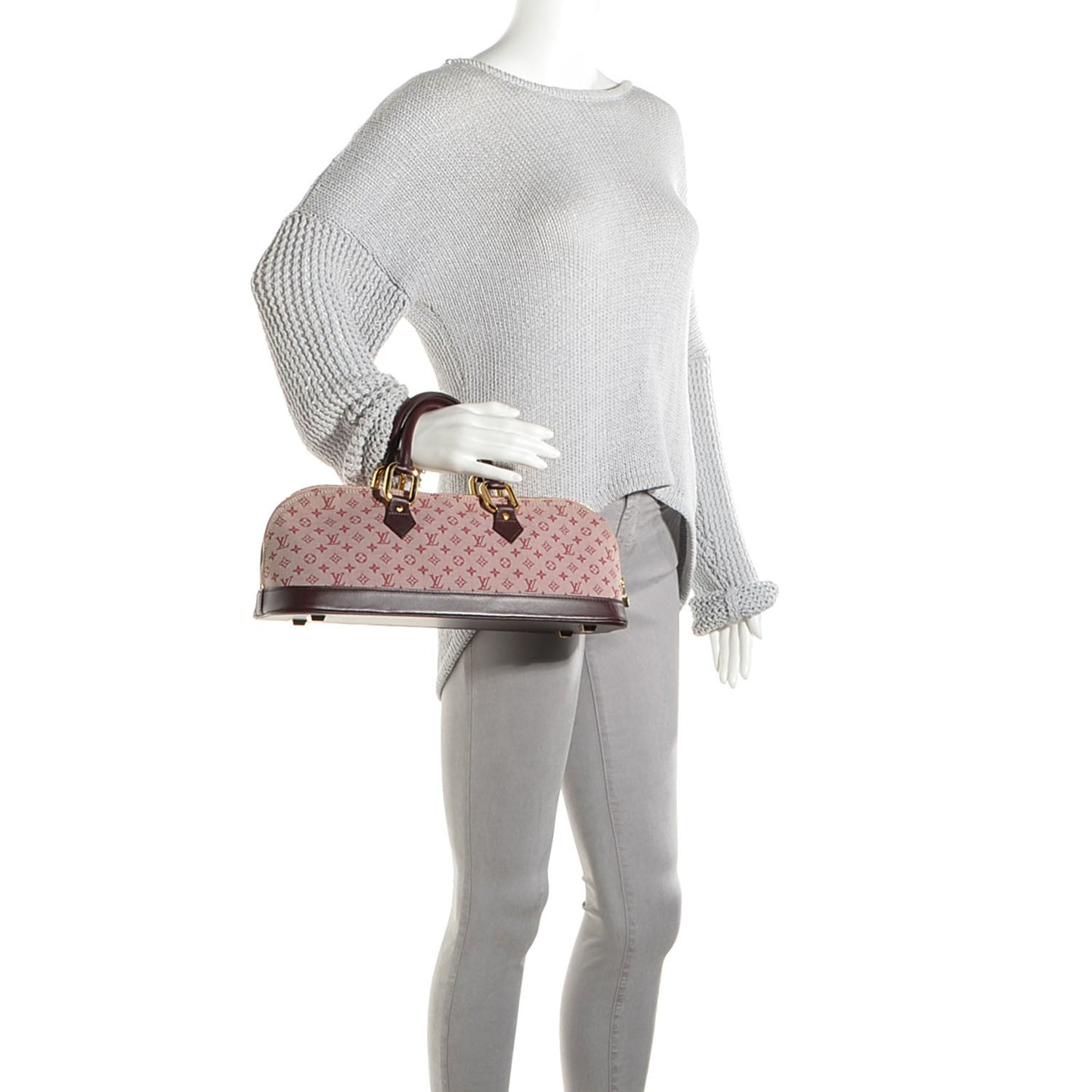 Mini Monogram Alma Long Cherry