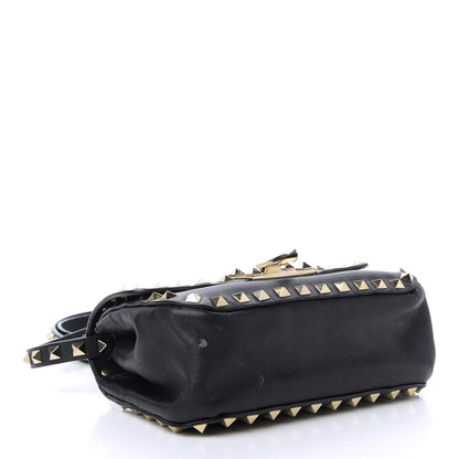 Valentino Garavani Vitello Mini Rockstud Flap Saddle Crossbody Bag Black 4 of 11