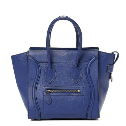 Celine Drummed Calfskin Mini Luggage Indigo 1 of 11