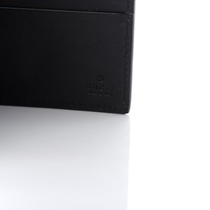Gucci GG Supreme Monogram Selleria Calfskin Kingsnake Nice Bi-Fold Wallet Beige Ebony Multicolor Black 6 of 7