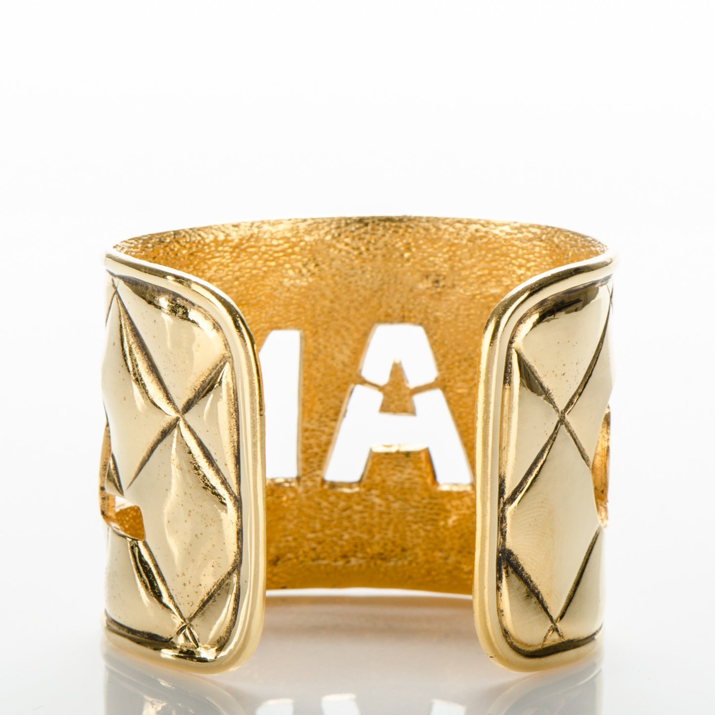 Quilted Cut Out Cuff Gold